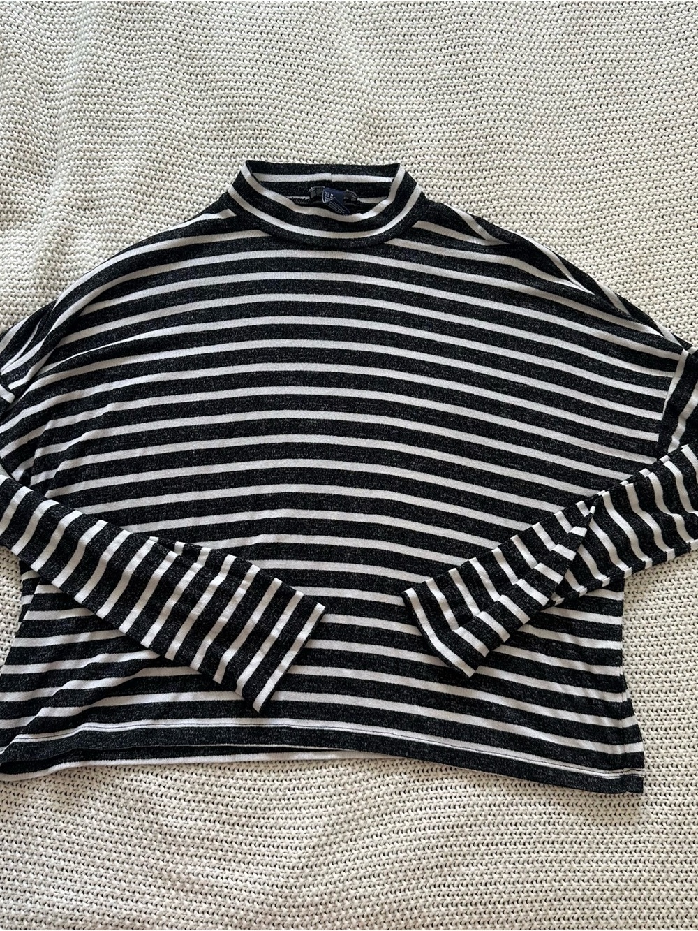 Forever 21 Black & White Striped Turtleneck Sweater